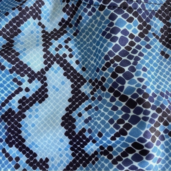 E-ko Beach Life NWT Recycled Snake Print Blue Open back bikini top Strappy M - Picture 5 of 6